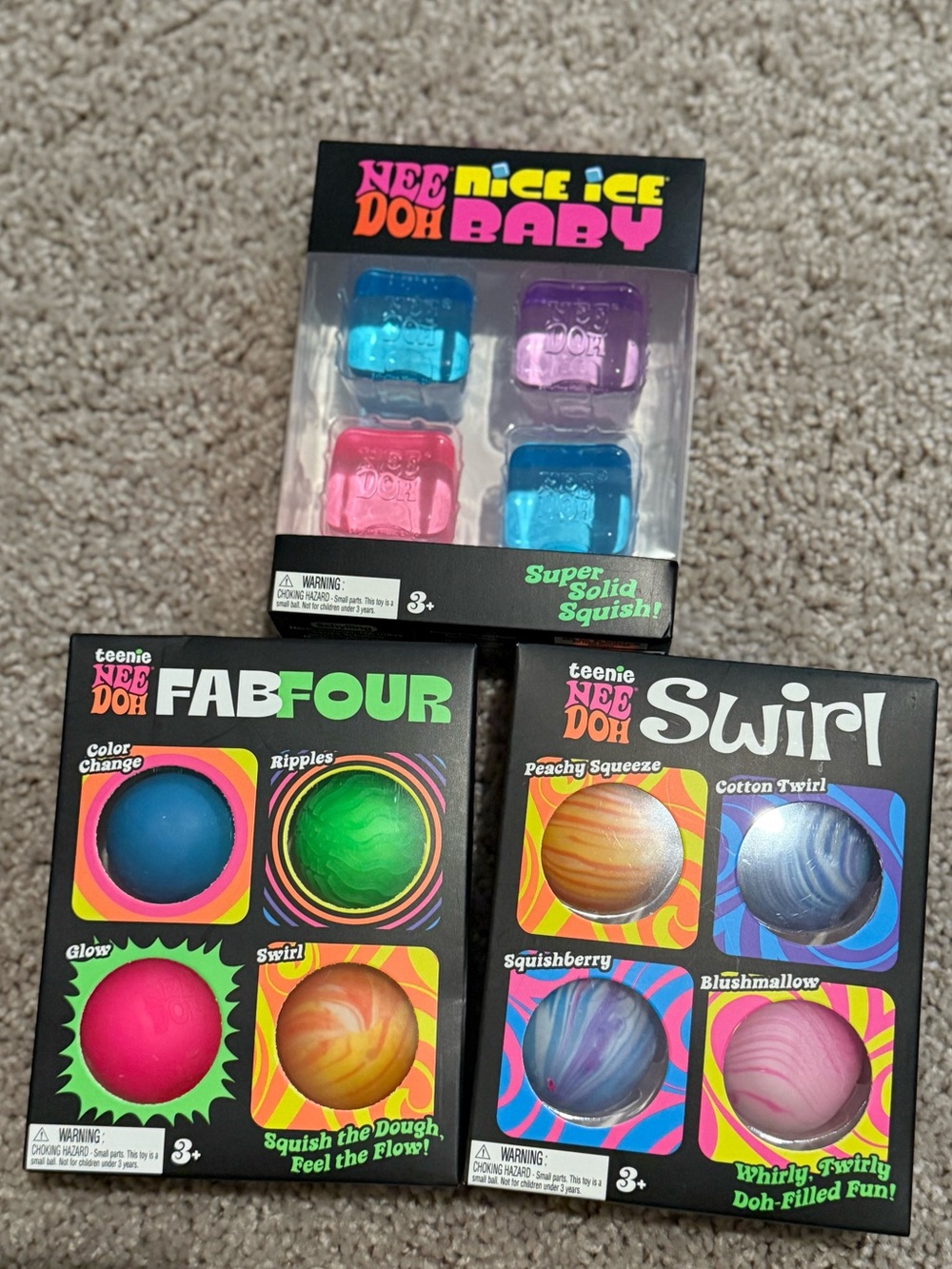 NeeDoh FabFour-Swirl-Nice ice baby combo of 3